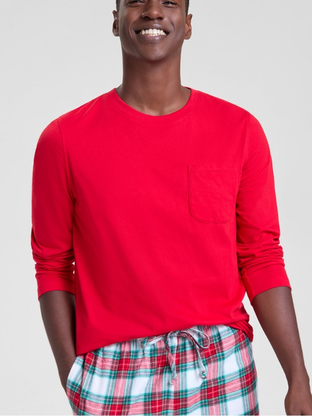 NWT Holiday Lane Men's Red Long Sleeve pajama Pocket Tee size large